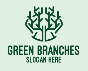 Tree Branch Line Art  logo design