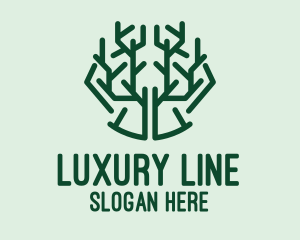 Tree Branch Line Art  logo design