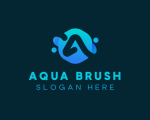 Blue Liquid Letter A logo design