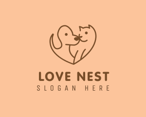 Heart Pet Love logo design