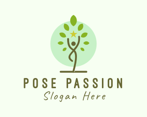 Wellness Yoga Pose logo design