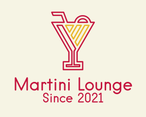 Martini Glass Line Art  logo