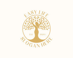 Organic Woman Tree logo design