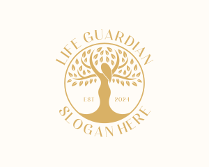 Organic Woman Tree logo design