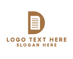 Document - Gold D Document logo design