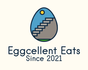 Concrete Stairs Egg logo design