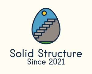 Concrete Stairs Egg logo design