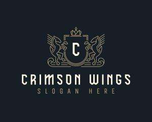 Winged Horse Crest logo design