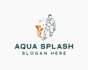 Basketball Player Splash logo design