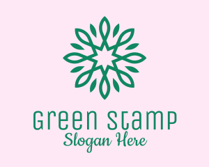 Green Star Flower  logo design