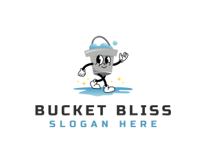 Cleaning Bucket Pail  logo design