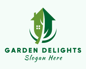 House Residential Leaf logo design