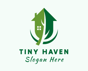 House Residential Leaf logo design