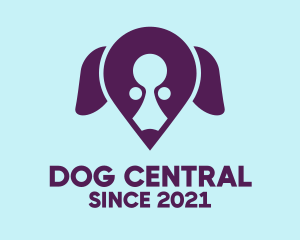 Dog Location Pin logo design