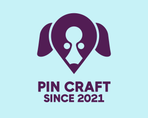 Dog Location Pin logo design