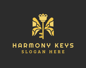 Insect Butterfly Key logo design