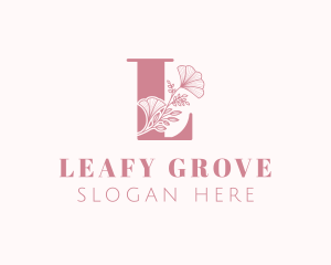 Floral Feminine Letter L logo design