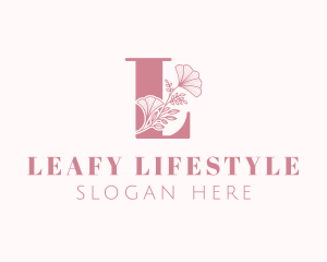 Floral Feminine Letter L logo design