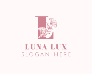 Floral Feminine Letter L logo design