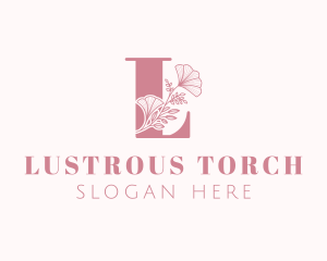 Floral Feminine Letter L logo design