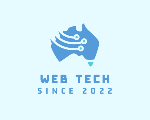 Australia Technology Map logo design