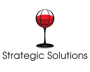 Wine Glass Globe logo design