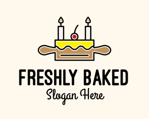 Birthday Cake Rolling Pin logo design