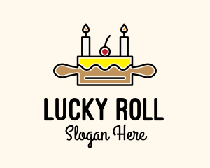 Birthday Cake Rolling Pin logo design