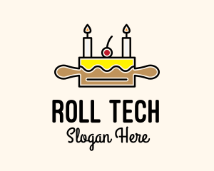 Birthday Cake Rolling Pin logo design