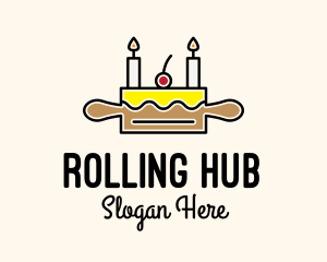 Birthday Cake Rolling Pin logo design