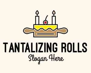 Birthday Cake Rolling Pin logo design