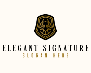 Elegant Horse Shield logo design