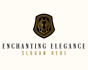 Elegant Horse Shield logo design