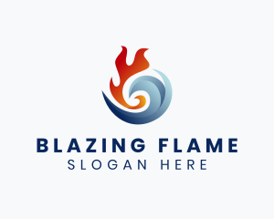 Abstract Fire Ice logo design