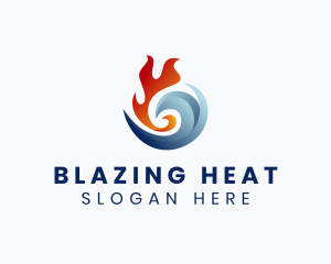 Abstract Fire Ice logo design