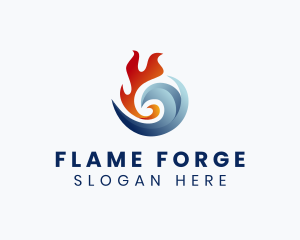 Abstract Fire Ice logo design