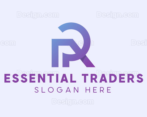 Violet Modern Letter R Logo