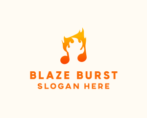 Blazing Flame Music logo design