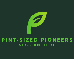 Simple Leaf Letter P  logo design