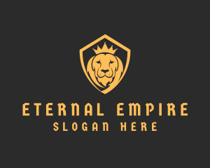 Lion Crown Shield logo design