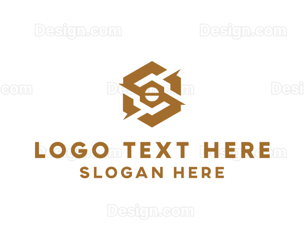 Gold Mechanical Hexagon Logo