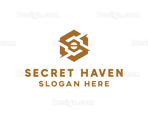 Gold Mechanical Hexagon Logo