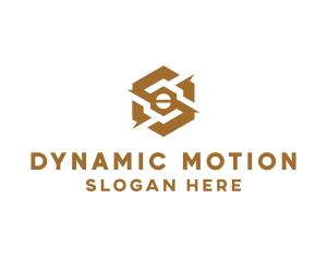 Gold Mechanical Hexagon logo design