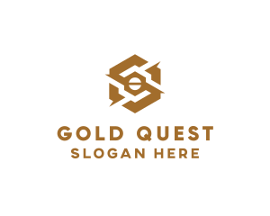 Gold Mechanical Hexagon logo design