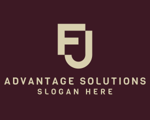 Brown Elegant Letter FJ Logo