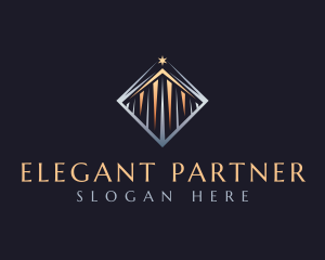 Elegant Pillar Construction logo design