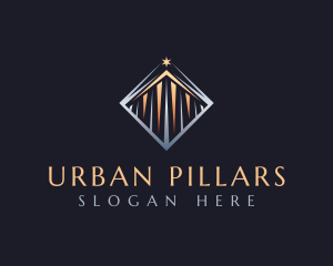 Elegant Pillar Construction logo design