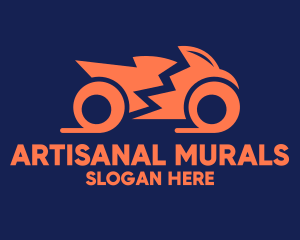 Orange Motorbike Motocycle logo design