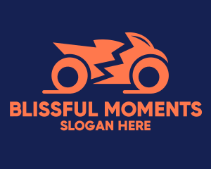 Orange Motorbike Motocycle logo design