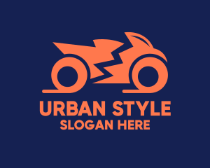 Orange Motorbike Motocycle logo design